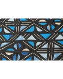 Cherie SP293BKBL Black/Blue Geometric Metallic Lines Pre-Tied Open Back Bandanna Myselflingerie.com