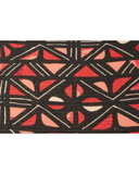 Cherie Black/Red Geometric Metallic Lines Pre-Tied Open Back Bandanna