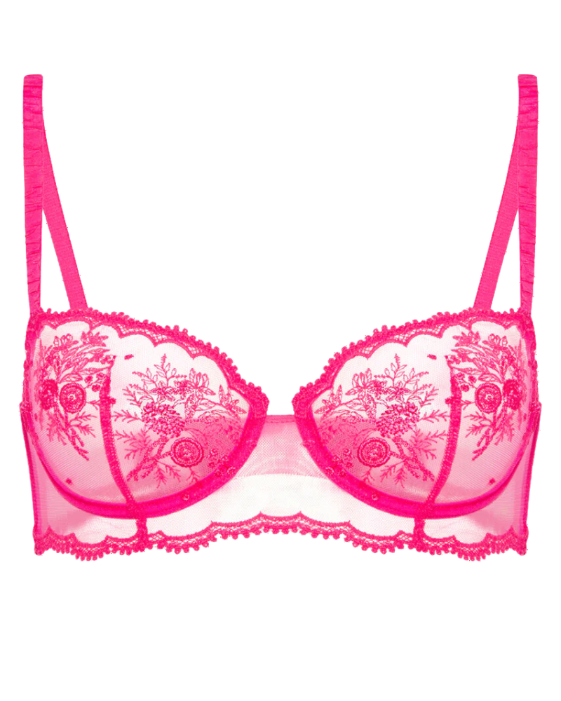 Simone Perele 1E2330 Fuchsia Intrigue Lace Underwire Bralette Myselflingerie.com