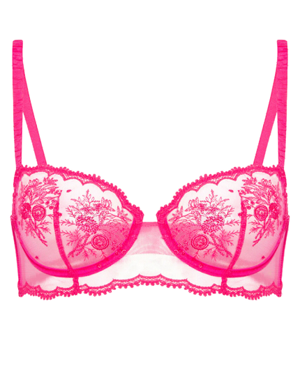 Simone Perele 1E2330 Fuchsia Intrigue Lace Underwire Bralette Myselflingerie.com