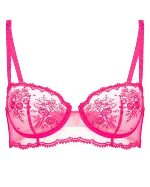 Simone Perele 1E2330 Fuchsia Intrigue Lace Underwire Bralette Myselflingerie.com
