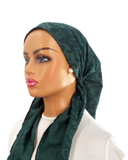 VT2485-25 Atlantic Green Modern Rustic Versatile Style Long Tails Open Back Pre-Tied Bandanna