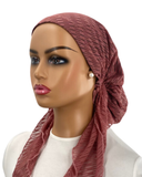 Ahead Mauve Hairpine Lace Versatile Style Long Tails Open Back Pre-Tied Bandanna