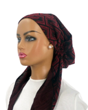 Ahead Black/Burgundy Corners Israeli Style Long Tails Pre-Tied Bandanna