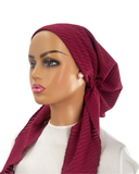 IT2453-25 Raspberry Rippled Israeli Style Long Tails Pre-Tied Bandanna