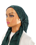 IT2485-25 Atlantic Green Modern Rustic Israeli Style Long Tails Pre-Tied Bandanna