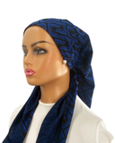 TT2484-25 Black/Blue Corners Timeless Fit Pre-Tied Bandanna