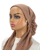 TT2383-25 Rose Taupe Rippled Timeless Fit Pre-Tied Bandanna