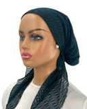 Ahead Dark Green Hairpin Lace Timeless Fit Pre-Tied Bandanna