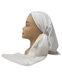 TSFVS-WH Solid White Crinkle Pre-Tied Bandanna with Velvet Grip