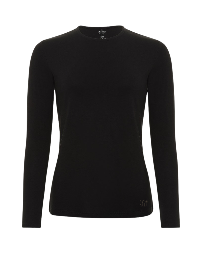 Gemsli SH365 Black Modal Long Sleeve Shell Myselflingerie.com