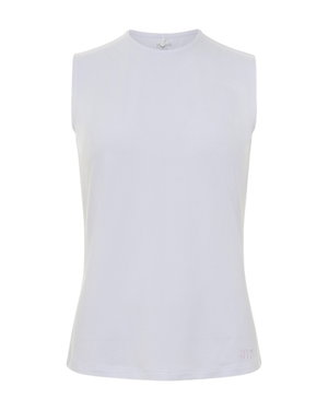 Gemsli White Modal Sleeveless Shell Adjustable Neck