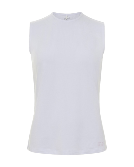 Gemsli SH367 White Modal Sleeveless Shell Adjustable Neck Myselflingerie.com