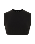 Gemsli Black Modal Sleeveless Crop Shell Adjustable Neck