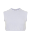 Gemsli White Modal Sleeveless Crop Shell Adjustable Neck