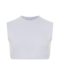 Gemsli White Modal Sleeveless Crop Shell Adjustable Neck