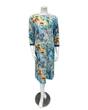 M4341 Blue Floral Mix Design Modal Nightshirt