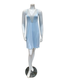 4305 Light Blue Sheer Front Shimmer Lace Modal Chemise