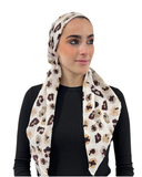 Valeri Leopard Neutral Crinkle Pre-Tied Bandanna with Full Grip Myselflingerie.com