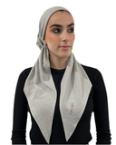 Grey Eyelet Knit Pre-Tied Bandanna with Full Grip