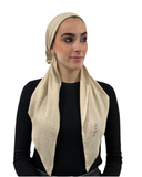 Valeri Cream Beige Eyelet Knit Pre-Tied Bandanna with Full Grip Myselflingerie.com