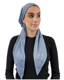 Light Blue Shimmer Pre-Tied Bandanna with Full Grip