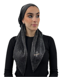 Black Shimmer Pre-Tied Bandanna with Full Grip