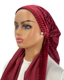 P2414-25 Mulberry Velvet Stripes Classic Fit Pre-Tied Bandanna