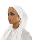 TT2453-25 White Rippled Timeless Fit Pre-Tied Bandanna