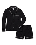 Petite Plume PWSSSB Black Pima Cotton Short Sleeve Short PJ's Set Myselflingerie.com