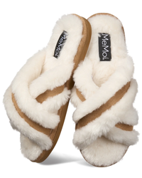 MZP09134 Ivory Serina Plush Slippers