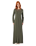 Pen-ky Olive Green Speckled Button  Down Cotton Nightgown