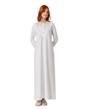 12950 White Speckled Button  Down Cotton Nightgown