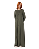 Pen-ky Olive Green Wave Design Pull On Cotton Nightgown