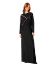 Pen-ky Black Multicolor Weave Cotton Nursing Nightgown