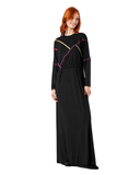 12929 Black Multicolor Weave Cotton Nursing Nightgown