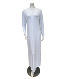 Velvet Solid White with White Piping Button Down Modal Nightgown