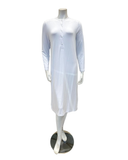 Velvet Solid White with White Piping Button Down Modal Nightshirt