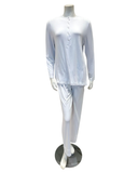 Velvet ALP855WT Solid White with White Piping Modal Pajamas Set Myselflingerie.com