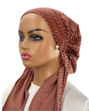 Ahead Mauve Velvet Stripes Timeless Fit Pre-Tied Bandanna