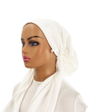 Ahead White Solid Pique Timeless Fit Pre-Tied Bandanna