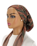 IT2477-25 Frosty Green Polished Israeli Style Long Tails Pre-Tied Bandanna