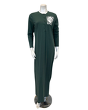 Chicolli N5096-25A Atlantic Green Boho Cotton Button Down Nightgown Myselflingerie.com