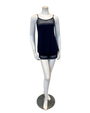 Oh! Zuza 4143 Navy Swirl Lace Trim Modal Cami & Shorts Pajamas Set Myselflingerie.com