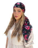 Scarf Bar Red Rose Square Scarf with Invisible Grip