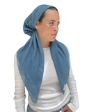 Ocean Blue Scalloped Classic Pre-Tied Bandanna with Velvet Grip