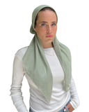 Olive Green Scalloped Classic Pre-Tied Bandanna with Velvet Grip