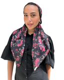 Red Rose Classic Pre-Tied Bandanna with Velvet Grip