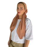 Nude Matte Satin Classic Pre-Tied Bandanna with Velvet Grip