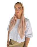 Scarf Bar Light Pink Matte Satin Classic Pre-Tied Bandanna with Velvet Grip